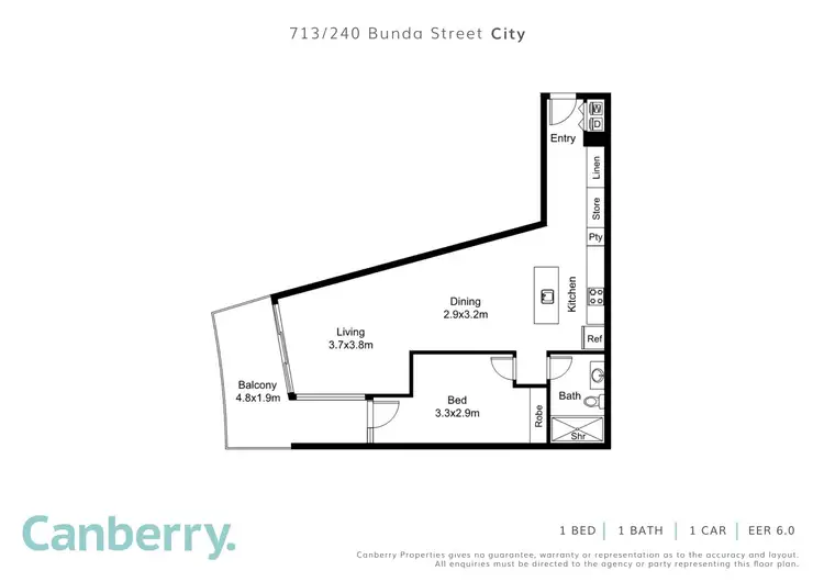 Floorplan of Homely apartment listing, 713/240 Bunda Street, Canberra ACT 2601