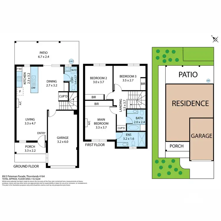 Floorplan of Homely townhouse listing, 89/2 Pateman Parade, Thornlands QLD 4164