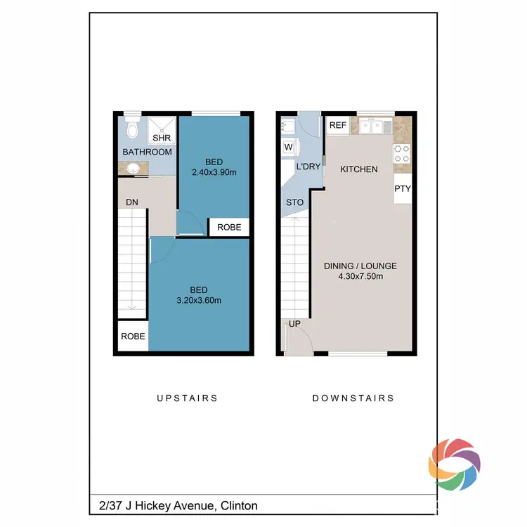 Floorplan of Homely townhouse listing, 2/37 J Hickey Avenue, Clinton QLD 4680