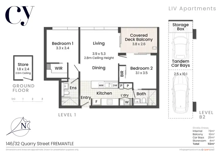 Floorplan of Homely apartment listing, 146/32 Quarry Street, Fremantle WA 6160