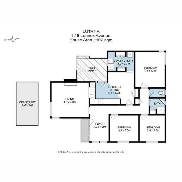 Floorplan of Homely house listing, 1/8 Lennox Avenue, Lutana TAS 7009