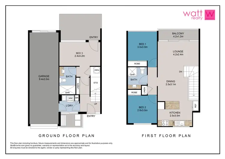 Floorplan of Homely townhouse listing, 4 Kestrel Way, Fitzgibbon QLD 4018