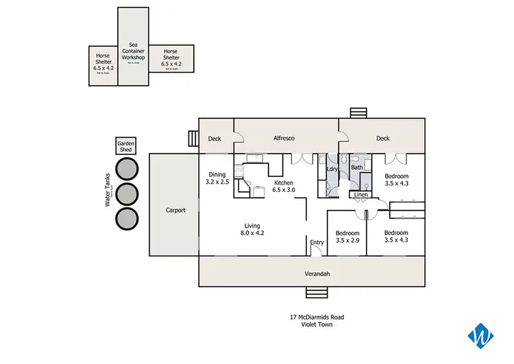 Floorplan of Homely rural property listing, 17 McDiarmids Road, Violet Town VIC 3669