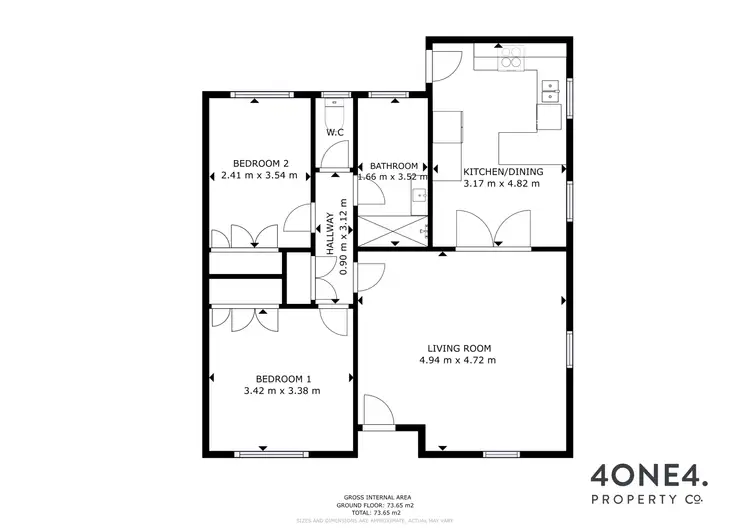 Floorplan of Homely unit listing, 1/7 Wandi Court, Howrah TAS 7018