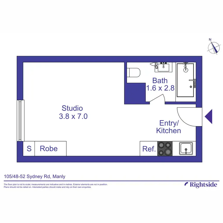 Floorplan of Homely studio listing, 105/48-52 Sydney Road, Manly NSW 2095