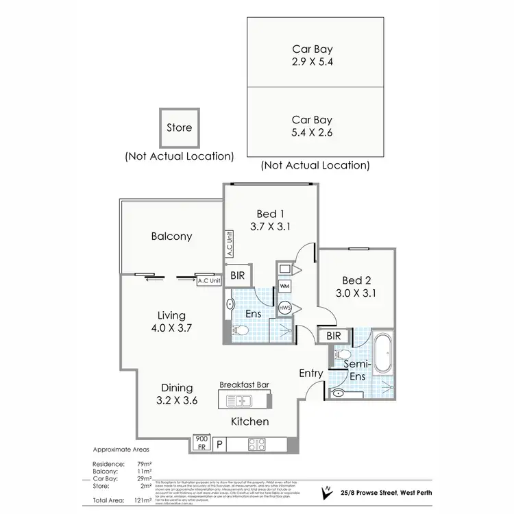 Floorplan of Homely apartment listing, 25/8 Prowse Street, West Perth WA 6005
