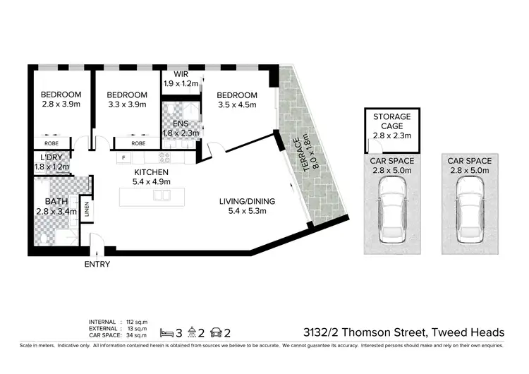 Floorplan of Homely unit listing, 3132/2 Thomson Street, Tweed Heads NSW 2485