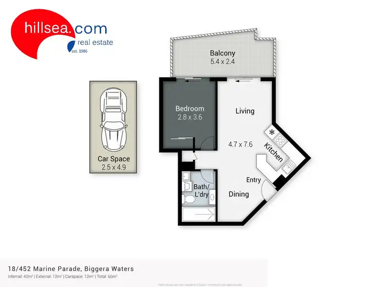 Floorplan of Homely unit listing, 18/452 Marine Parade, Biggera Waters QLD 4216