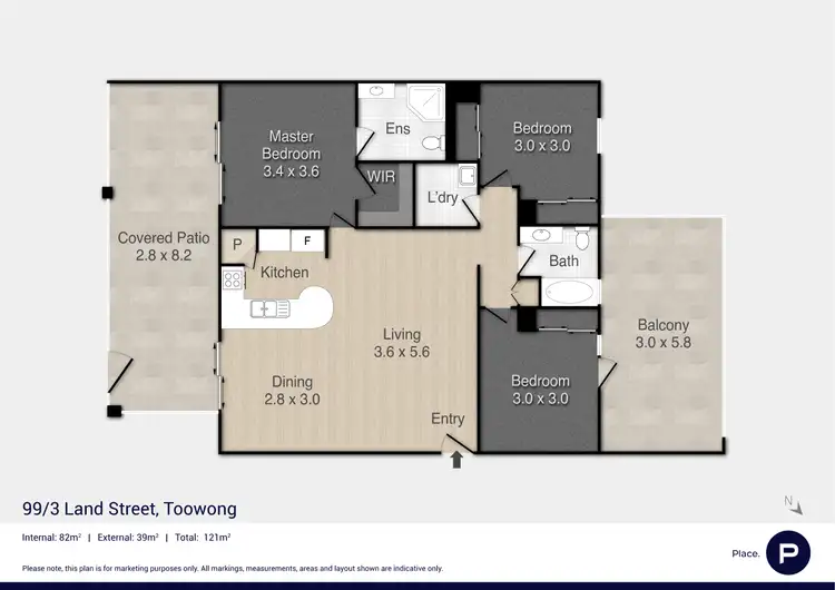 Floorplan of Homely unit listing, 99/3 Land Street, Toowong QLD 4066