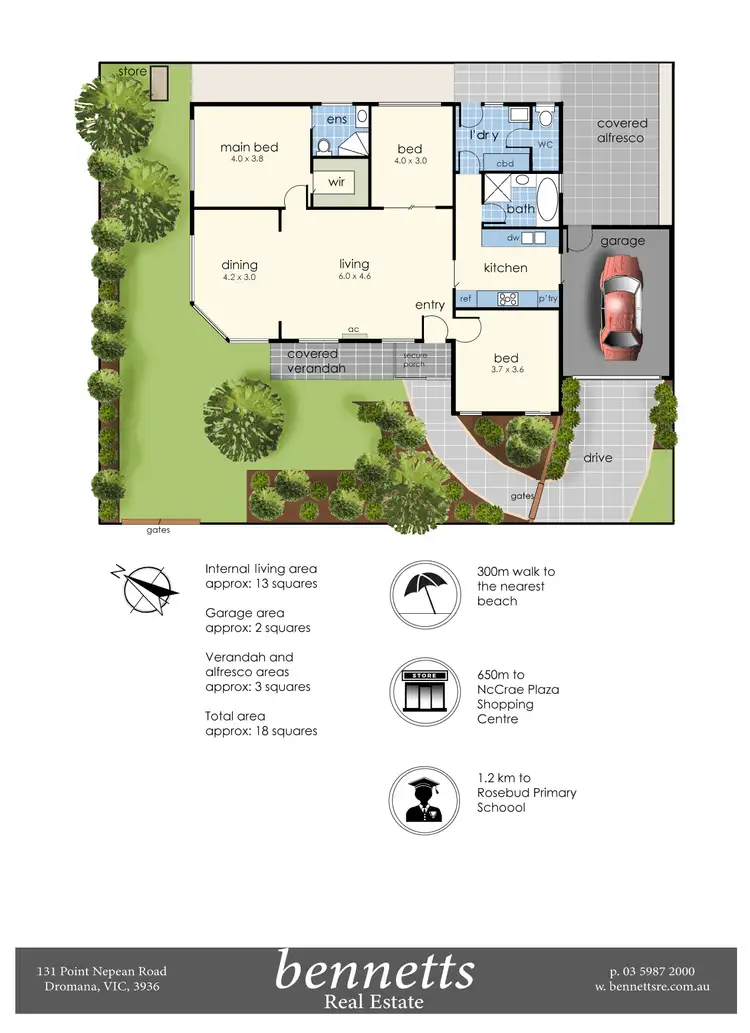 Floorplan of Homely unit listing, 1A Laurens Street, Rosebud VIC 3939