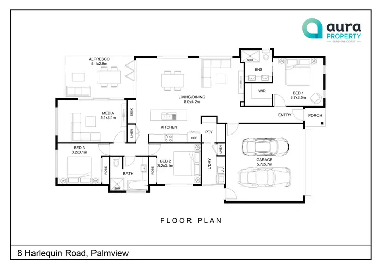 Floorplan of Homely house listing, 8 Harlequin Road, Palmview QLD 4553