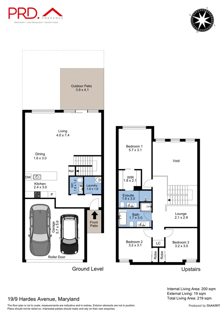 Floorplan of Homely townhouse listing, 19/9 Hardes Avenue, Maryland NSW 2287