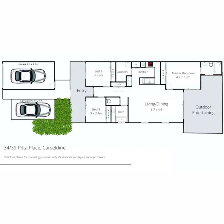 Floorplan of Homely villa listing, 34/39 Pitta Place, Carseldine QLD 4034
