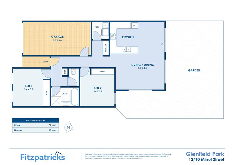 Floorplan of Homely villa listing, 13/10 Mirrul Street, Glenfield Park NSW 2650