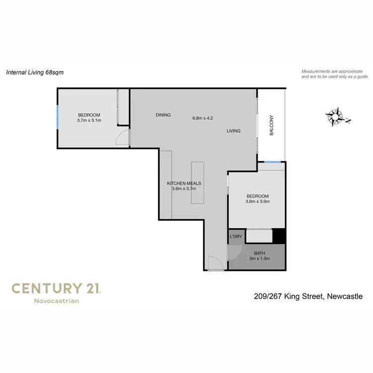 Floorplan of Homely apartment listing, 209/267 King Street, Newcastle NSW 2300
