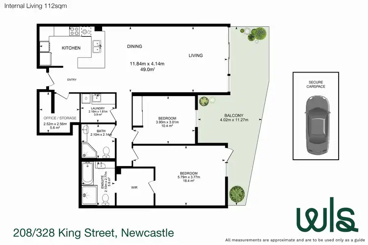 Floorplan of Homely apartment listing, 208/328 King Street, Newcastle NSW 2300
