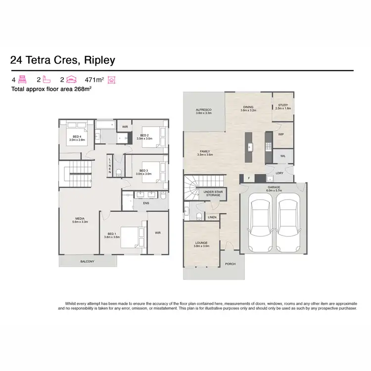 Floorplan of Homely house listing, 24 Tetra Crescent, Ripley QLD 4306