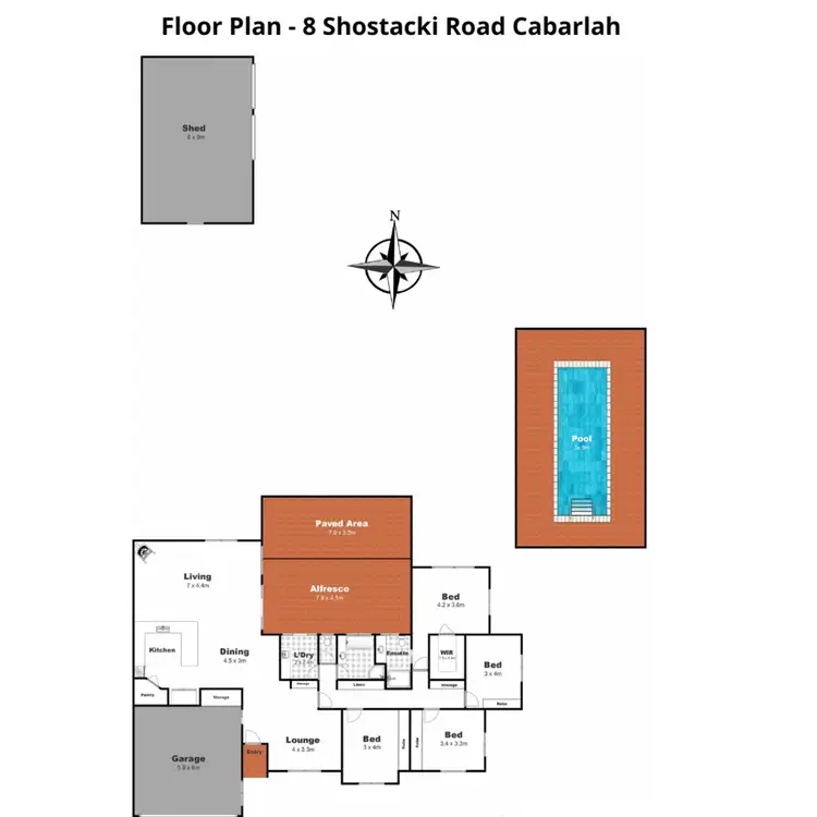 Floorplan of Homely house listing, 8 Shostacki Drive, Cabarlah QLD 4352