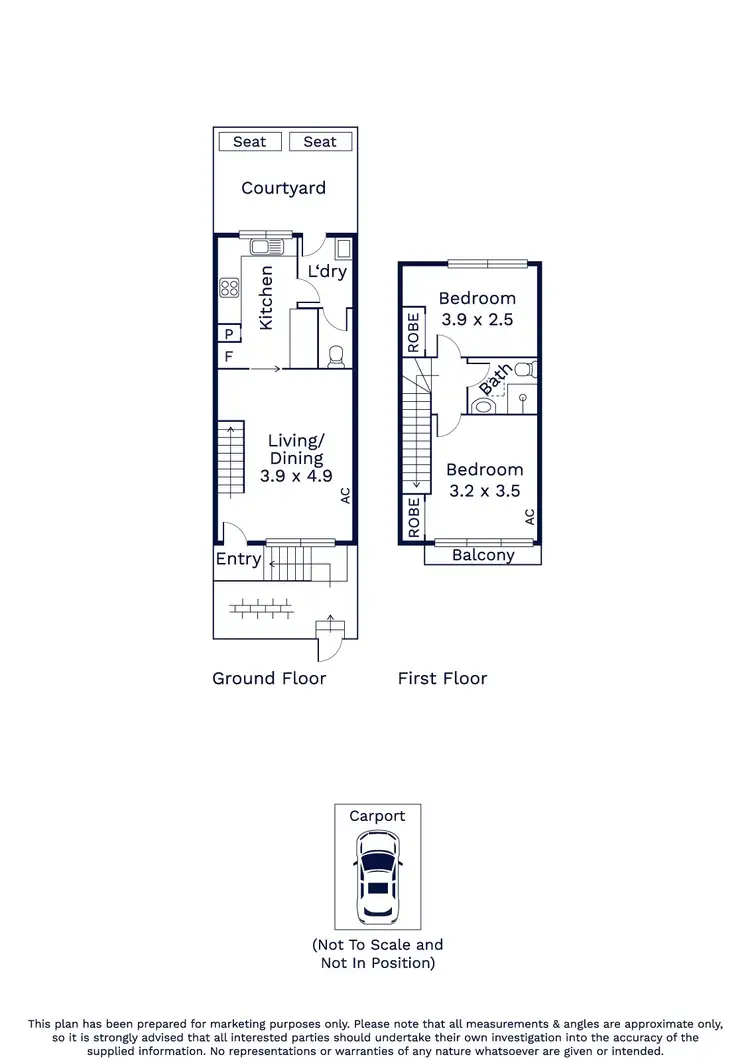 Floorplan of Homely townhouse listing, 87 Market Street, Kensington VIC 3031