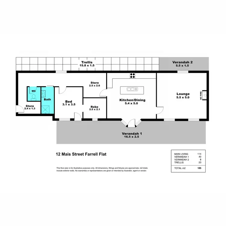Floorplan of Homely house listing, 12 Mais Street, Farrell Flat SA 5416