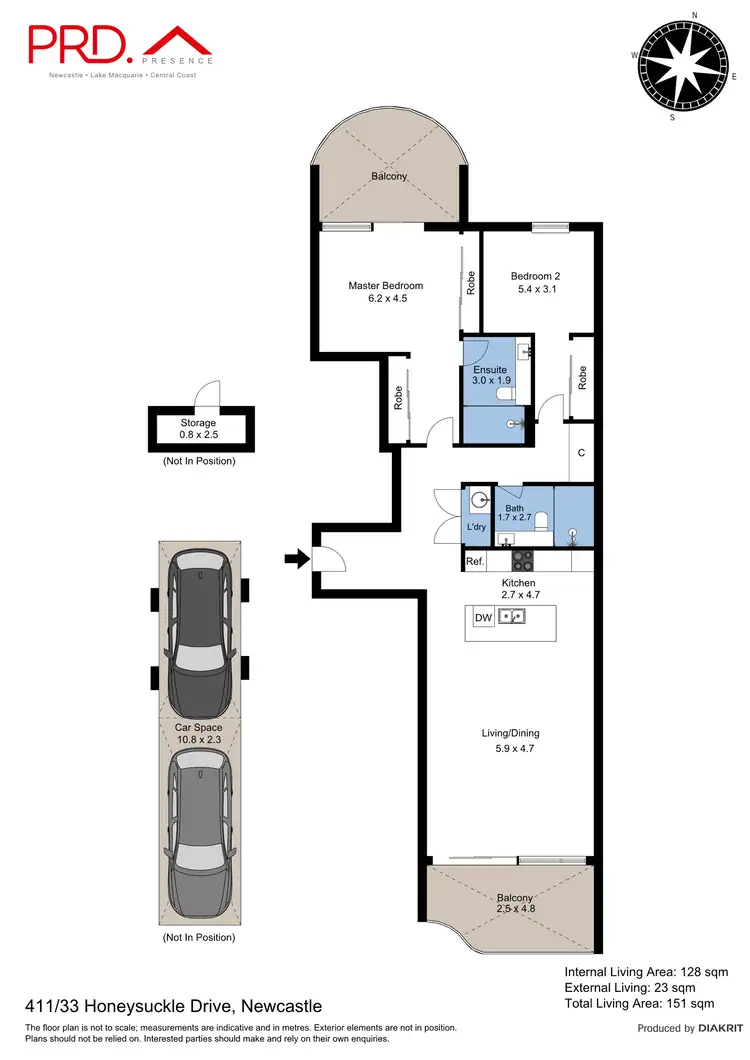 Floorplan of Homely house listing, 411/33 Honeysuckle Drive, Newcastle NSW 2300