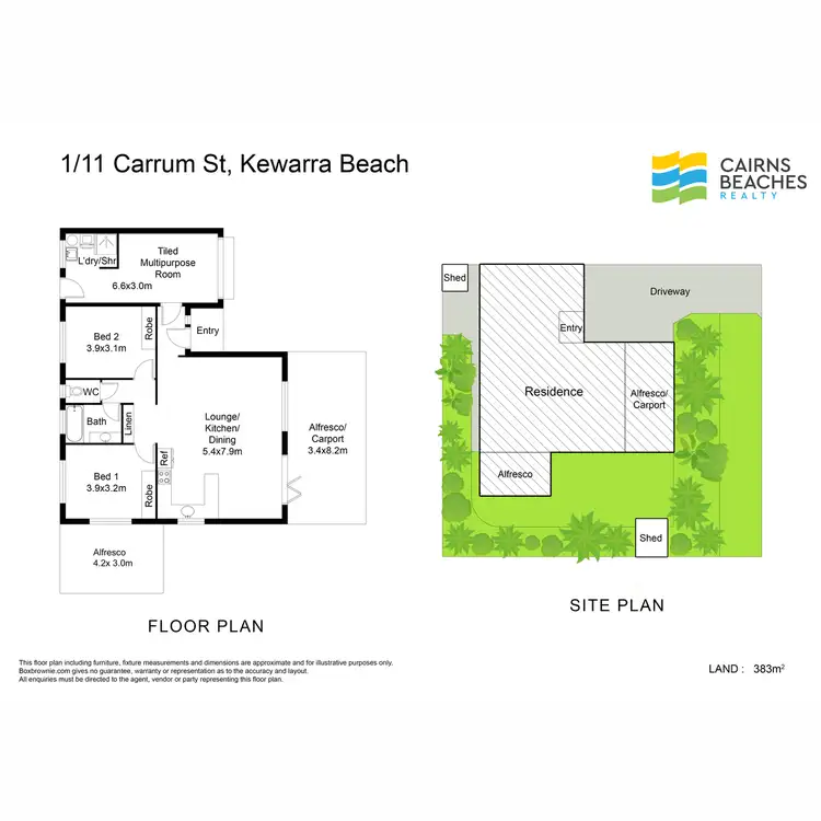 Floorplan of Homely semi-detached listing, 1/11 Carrum Close, Kewarra Beach QLD 4879