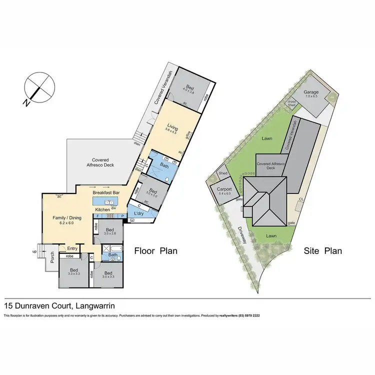 Floorplan of Homely house listing, 15 Dunraven Court, Langwarrin VIC 3910