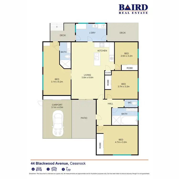 Floorplan of Homely house listing, 44 Blackwood Avenue, Cessnock NSW 2325