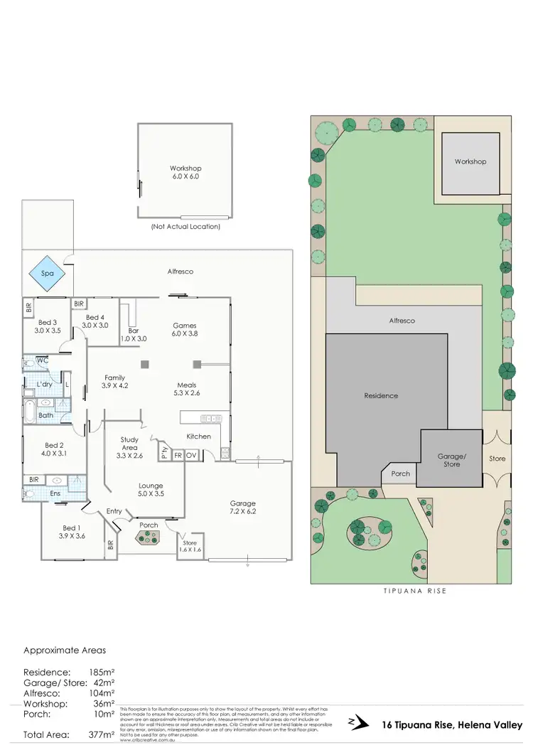 Floorplan of Homely house listing, 16 Tipuana Rise, Helena Valley WA 6056