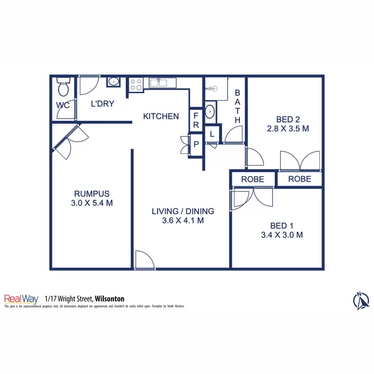 Floorplan of Homely unit listing, 1/17 Wright Street, Wilsonton QLD 4350