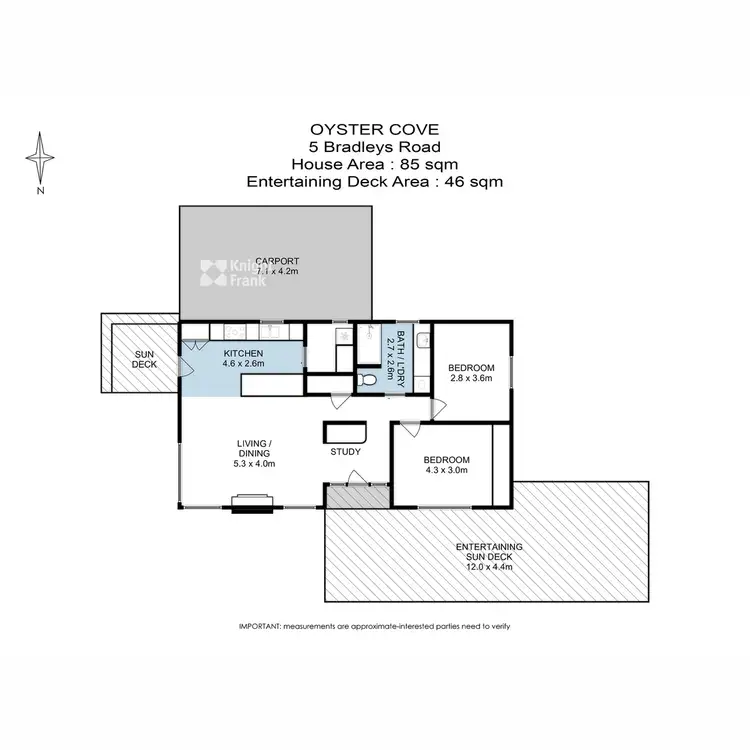 Floorplan of Homely house listing, 5 Bradleys Road, Oyster Cove TAS 7150