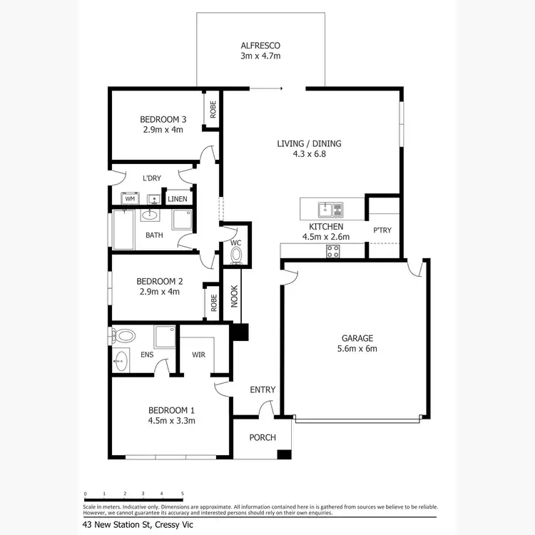 Floorplan of Homely rural property listing, 43 New Station Street, Cressy VIC 3322