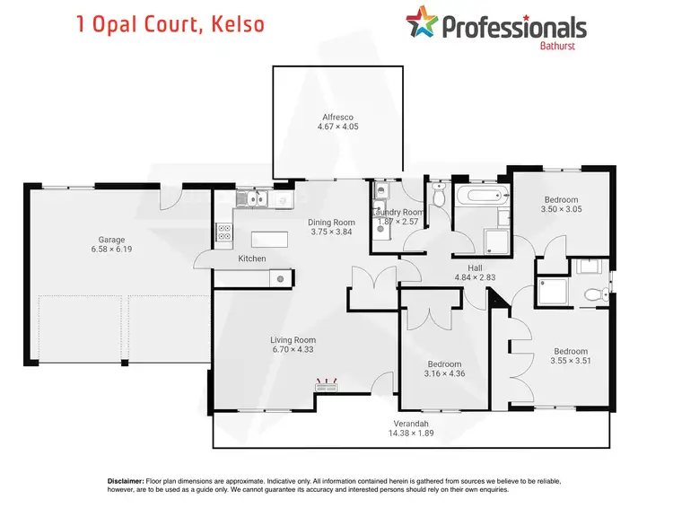 Floorplan of Homely house listing, 1 Opal Court, Kelso NSW 2795