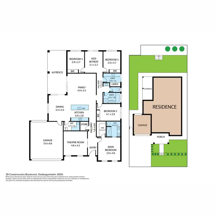Floorplan of Homely house listing, 39 Cootamundra Boulevard, Gobbagombalin NSW 2650