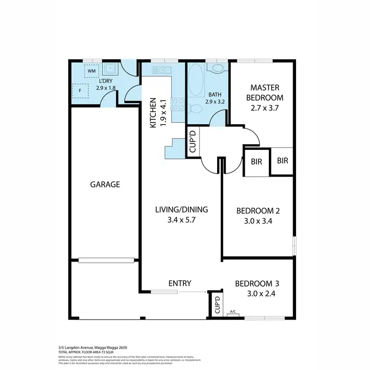 Floorplan of Homely unit listing, 3/5 Langdon Avenue, Wagga Wagga NSW 2650