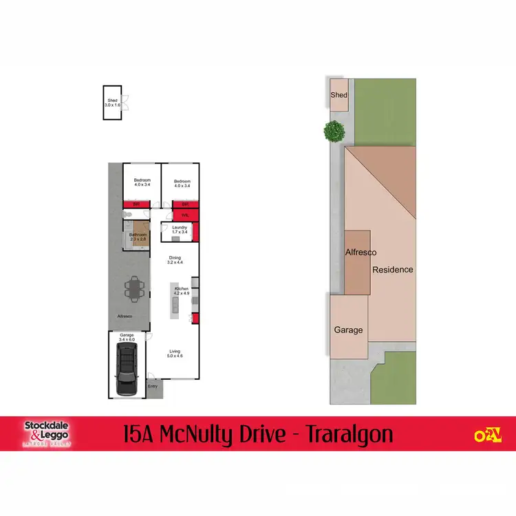 Floorplan of Homely townhouse listing, 15a McNulty Drive, Traralgon VIC 3844