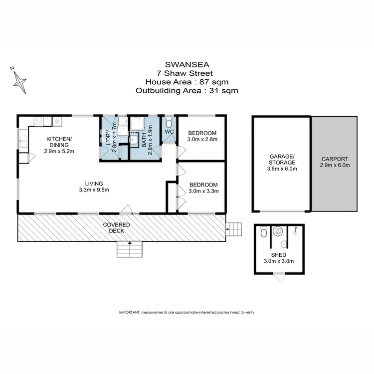Floorplan of Homely house listing, 7 Shaw Street, Swansea TAS 7190