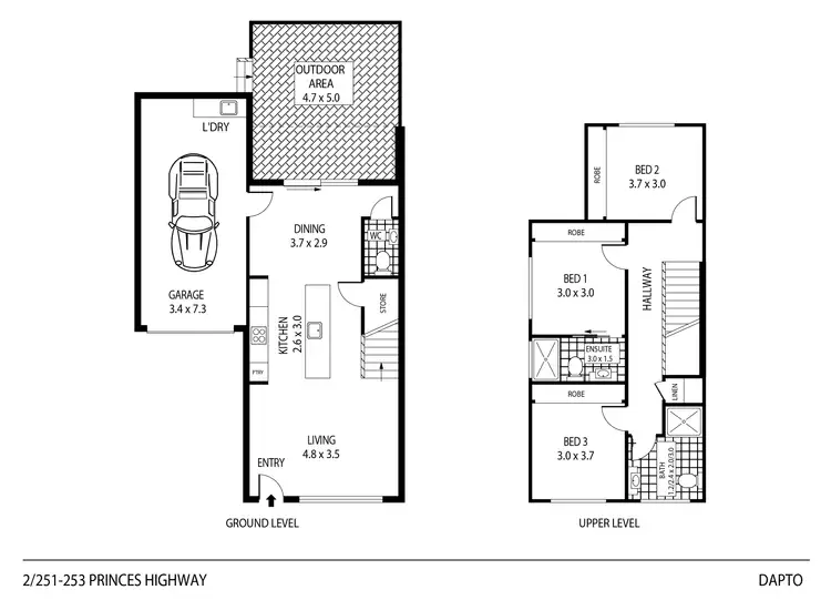 Floorplan of Homely townhouse listing, 2/251 Princes Highway, Dapto NSW 2530