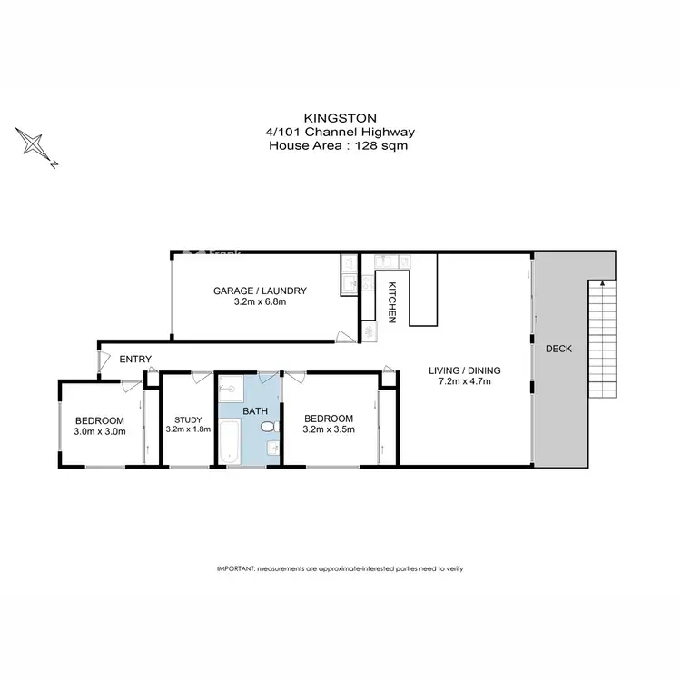 Floorplan of Homely townhouse listing, 2/101 Channel Highway, Kingston TAS 7050