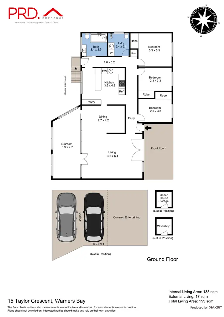 Floorplan of Homely house listing, 15 Taylor Crescent, Warners Bay NSW 2282