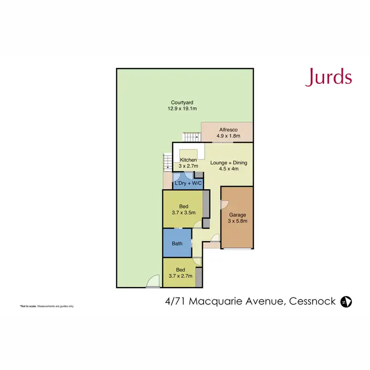 Floorplan of Homely unit listing, 4/71 Macquarie Avenue, Cessnock NSW 2325