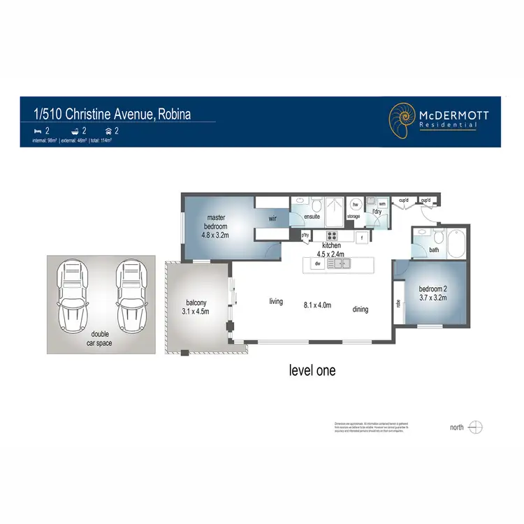 Floorplan of Homely townhouse listing, 1/510 Christine Avenue, Robina QLD 4226