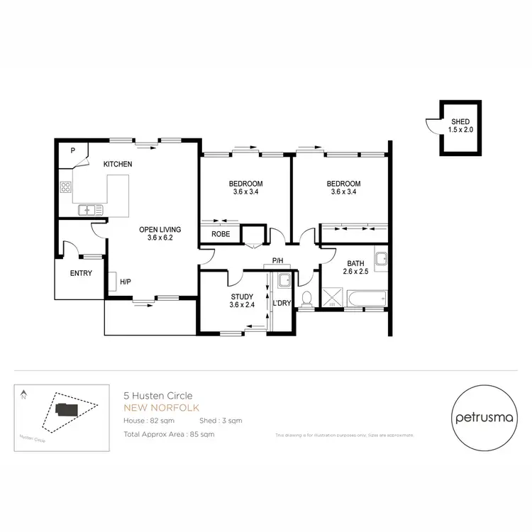 Floorplan of Homely house listing, 5 Husten Circle, New Norfolk TAS 7140