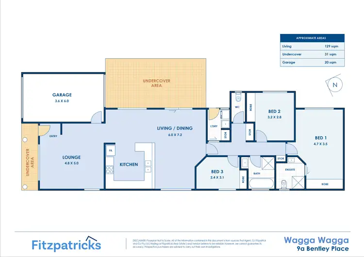 Floorplan of Homely house listing, 9a Bentley Place, Wagga Wagga NSW 2650