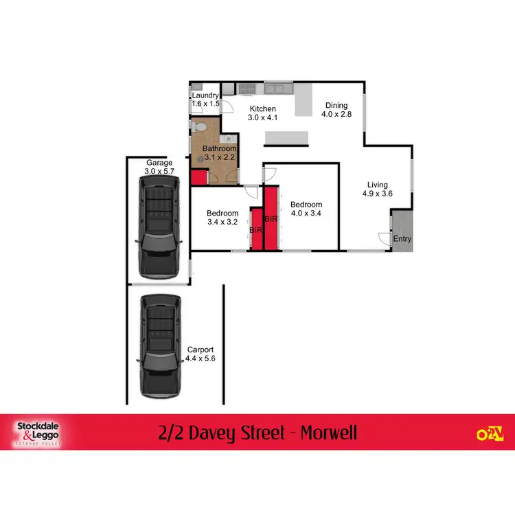 Floorplan of Homely unit listing, 2/2 Davey Street, Morwell VIC 3840