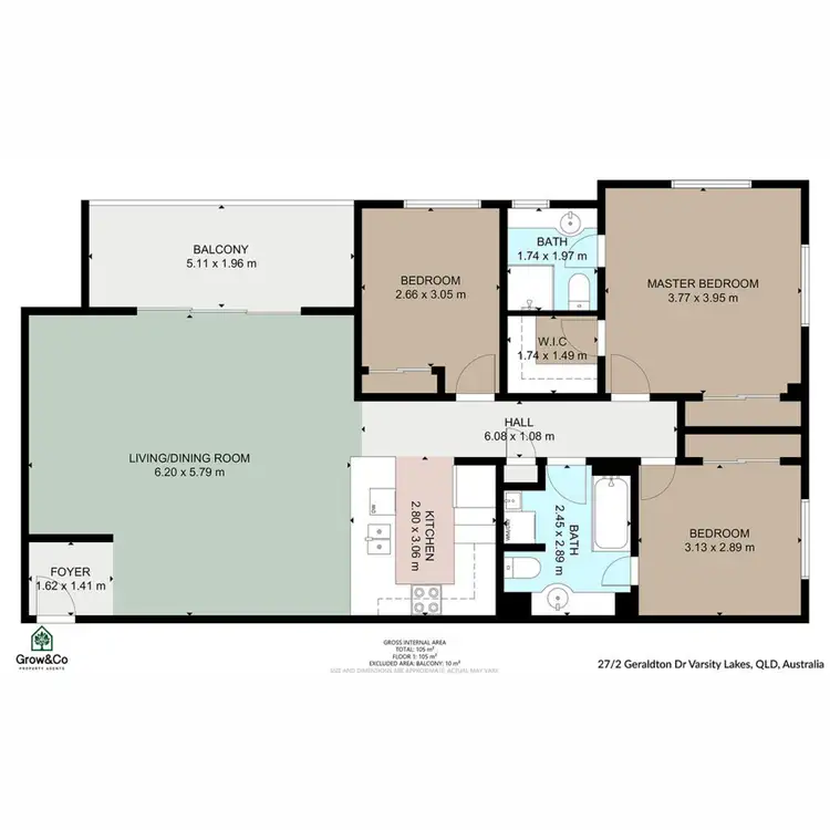 Floorplan of Homely apartment listing, 27/2 Geraldton Drive, Varsity Lakes QLD 4227