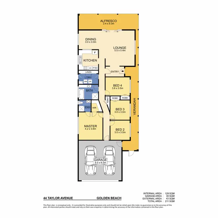 Floorplan of Homely house listing, 44 Taylor Avenue, Golden Beach QLD 4551