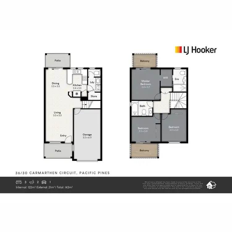 Floorplan of Homely townhouse listing, 36/30 Carmarthen Circuit, Pacific Pines QLD 4211