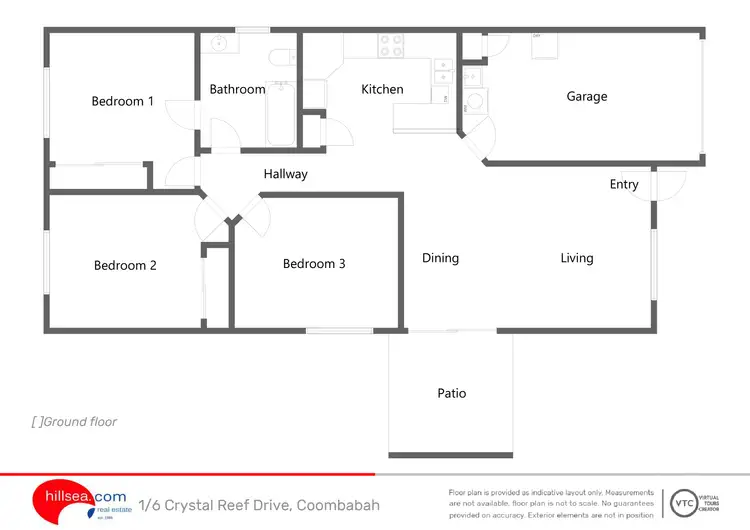 Floorplan of Homely semi-detached listing, 1/6 Crystal Reef Drive, Coombabah QLD 4216
