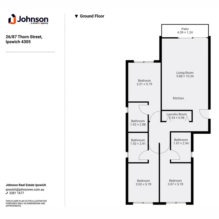 Floorplan of Homely unit listing, 26/87 Thorn Street, Ipswich QLD 4305